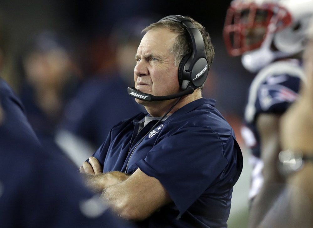 New England Patriots head coach Bill Belichick watches from the sideline during the second half of a preseason game against the Bears last Thursday in Foxborough Massachusetts