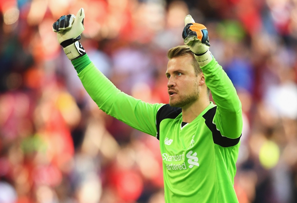 LONDON ENGLAND- AUGUST 06 Simon Mignolet of Liverpool celebrates during the International Champions Cup match between Liverpool and Barcelona at Wembley Stadium