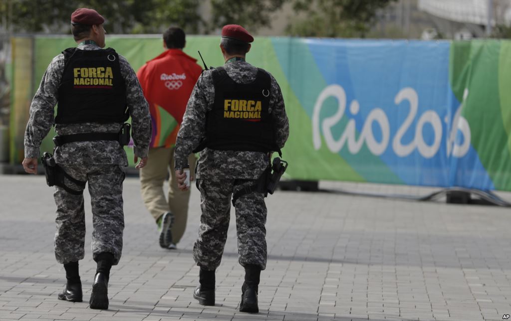 Brazilan security forces at the Olympic Park in Rio de Janeiro Brazil Aug. 4 2016