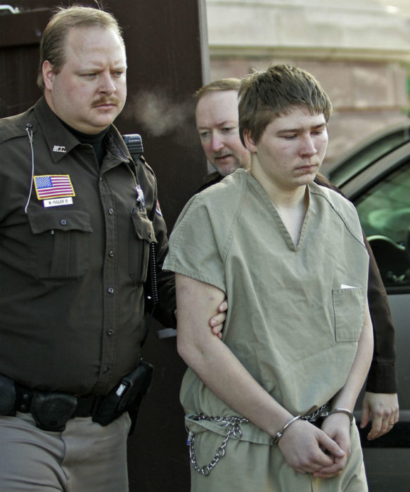 Brendan Dassey is led from court in March of 2006. Image by Morry Gash  AP