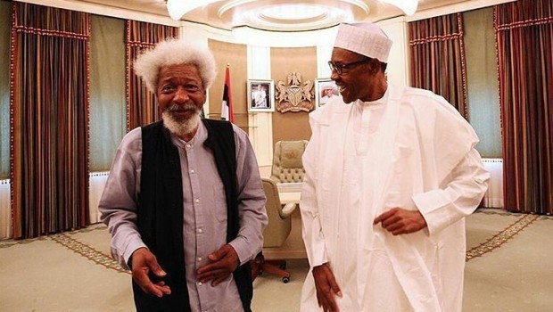 Buhari, Wole Soyinka meet inside Aso Rock