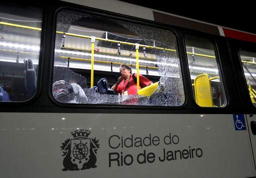 Rio Olympics media bus shot at