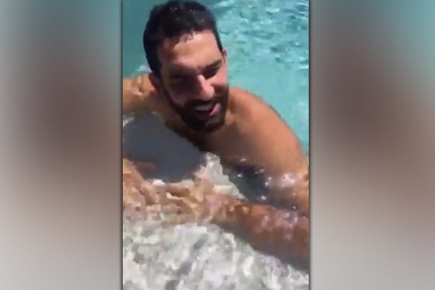 Arda Turan in the pool