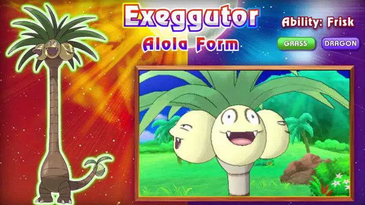 Pokemon Sun and Moon Exeggutor Alola form