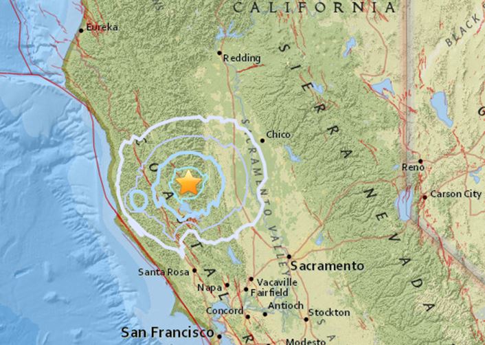 California earthquake map