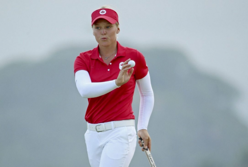 Brooke Henderson of Canada is in third place after two rounds at the Rio Olympics