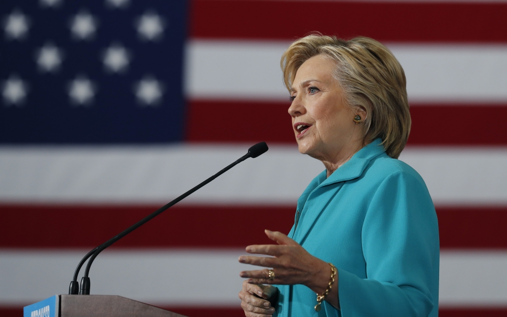 Democratic presidential candidate Hillary Clinton speaks at a campaign event at Truckee Meadows Community College in Reno Nev. Aug. 25 2016