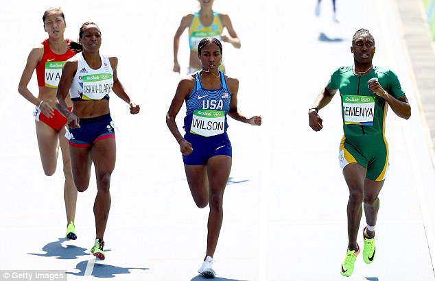 Caster Semenya breezed into the semi-finals of the 800m by winning her heat in 1:59.31