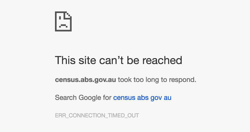 Error message Census site'can't be reached