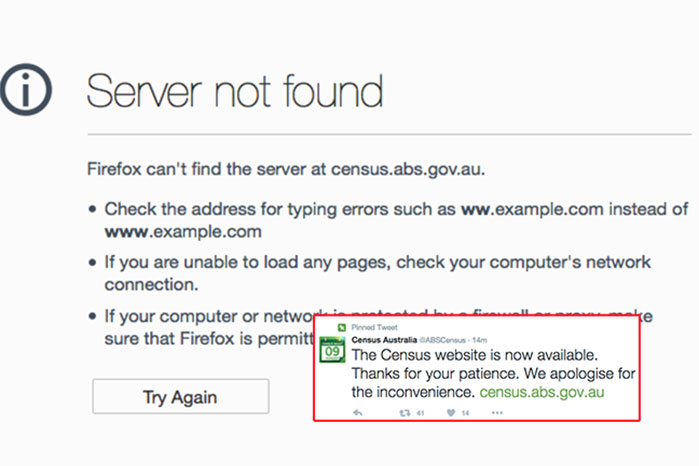 Census 2016: ABS website crashes in #censusfail