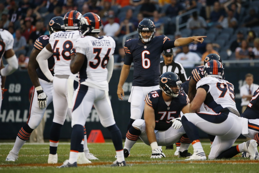 Chicago Bears quarterback Jay Cutler during the first half of an NFL preseason football game against the Denver Broncos in Chicago Thursday Aug. 11 2016