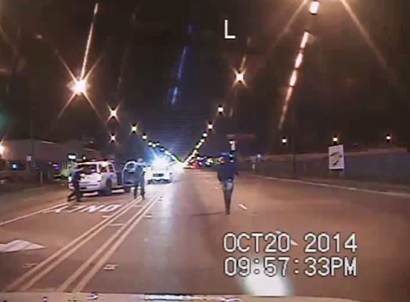 CHICAGO IL- OCTOBER 20 In this still image taken from a police vehicle dash camera released by the Chicago Police Department