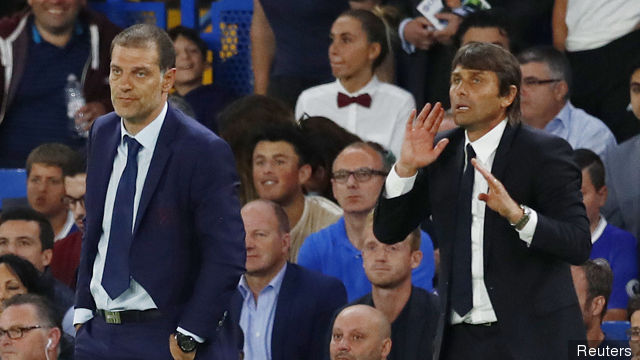 Chelsea manager Antonio Conte and West Ham United manager Slaven Bilic