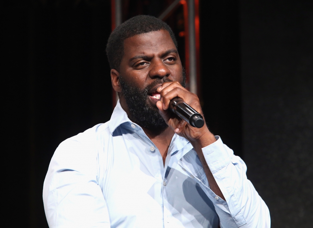 BEVERLY HILLS CA- JULY 29 Hip-hop artist songwriter and activist Che'Rhymefest Smith performs onstage during the 'POV'All the Difference'&#039 panel discussion at the PBS portion of the 2016 Television Critics Association Summer Tour at The