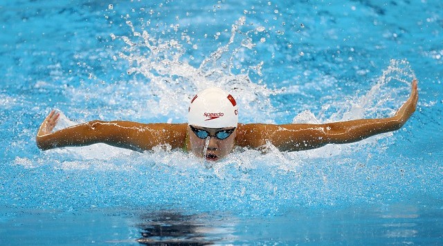 RIO DE JANEIRO BRAZIL- AUGUST 06 Xinyi Chen of China competes in heat four of the Women's 100m Butterfly on Day 1 of the Rio 2016 Olympic Games at the Olympic Aquatics Stadium