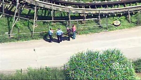 Chopper 11 over scene at Idlewild Park after child falls off roller coaster in Ligonier Pennsylvania