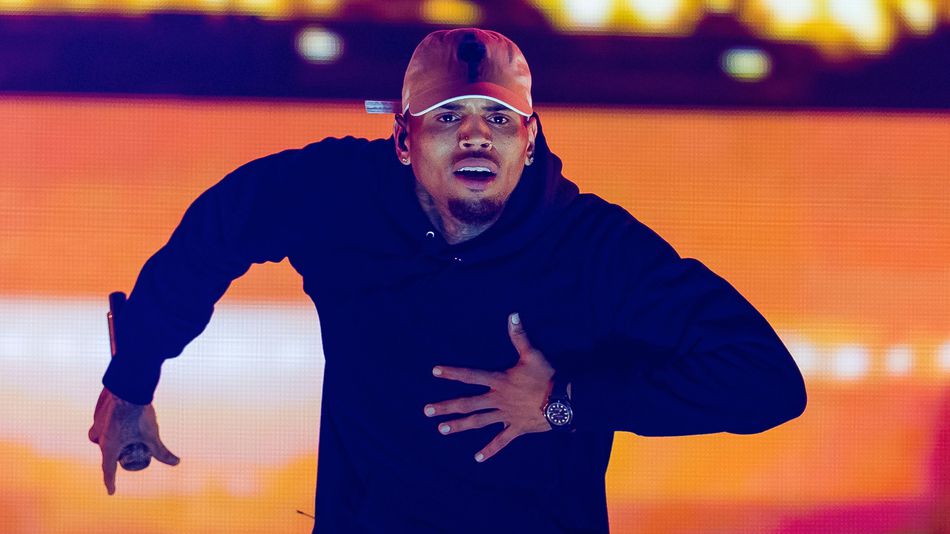 Chris Brown during a June 3 performance in Oslo Norway