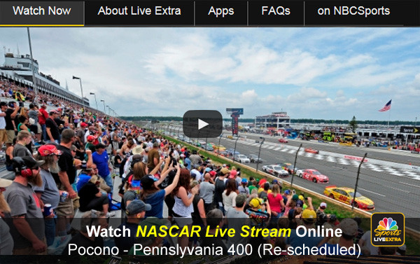 Watch NASCAR Live Stream of NBCSN Rescheduled Pennsylvania 400