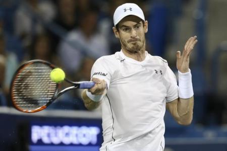 Aug 20 2016 Mason OH USA Andy Murray returns a shot against Milos Raonic in the semifinals during the Western and Southern tennis tournament at Linder Family Tennis Center. Mandatory Credit Aaron Doster-USA TODAY Sports