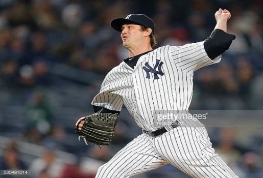 Apr 27 2015 Bronx NY USA New York Yankees relief pitcher Andrew Miller delivers a pitch in the ninth inning against the Tampa Bay Rays at Yankee Stadium. The New York Yankees won 4-1. Mandatory Credit Noah K. Murray-USA TODAY Sports