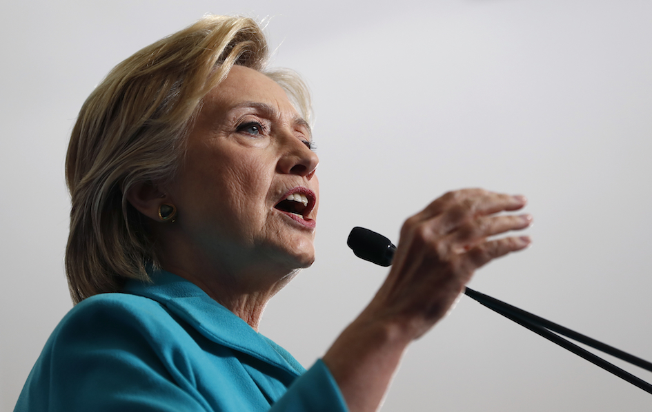 Democratic presidential candidate Hillary Clinton speaks at a campaign event at Truckee Meadows Community College in Reno Nev. Thursday Aug. 25 2016