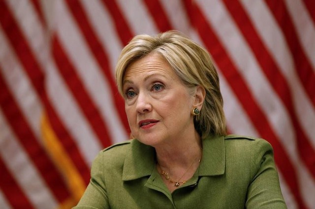 US Democratic presidential nominee Hillary Clinton delivers remarks at a gathering of law enforcement leaders at John Jay College of Criminal Justice in New York US