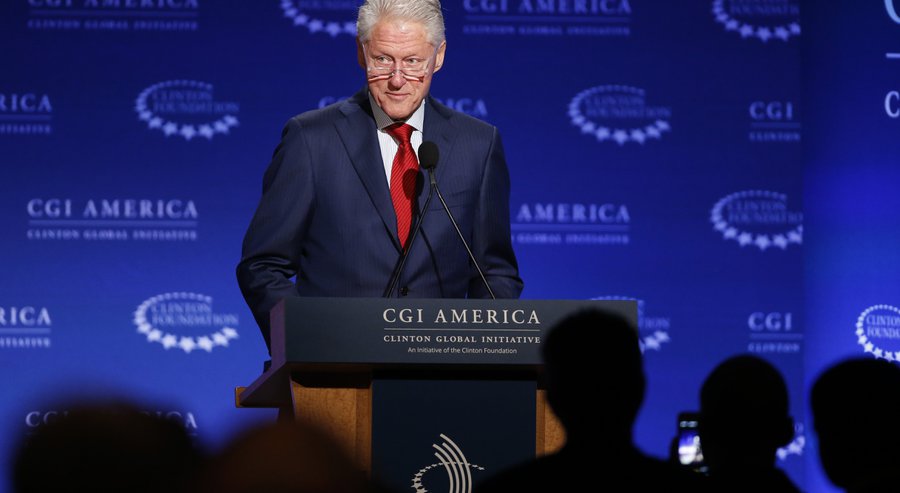 Former U.S. President Bill Clinton speaks to participants in the annual gathering of the Clinton Global Initiative America which is a part of The Clinton Foundation in Denver Wednesday