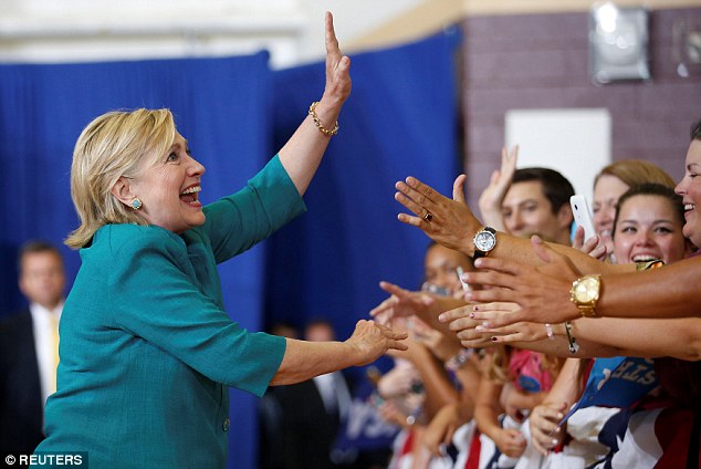 Clinton commented on the controversy involving Trump- who said Tuesday that Second Amendment advocates could'maybe stop her from appointing judges who would curb their gun rights- during a rally in Des Moines