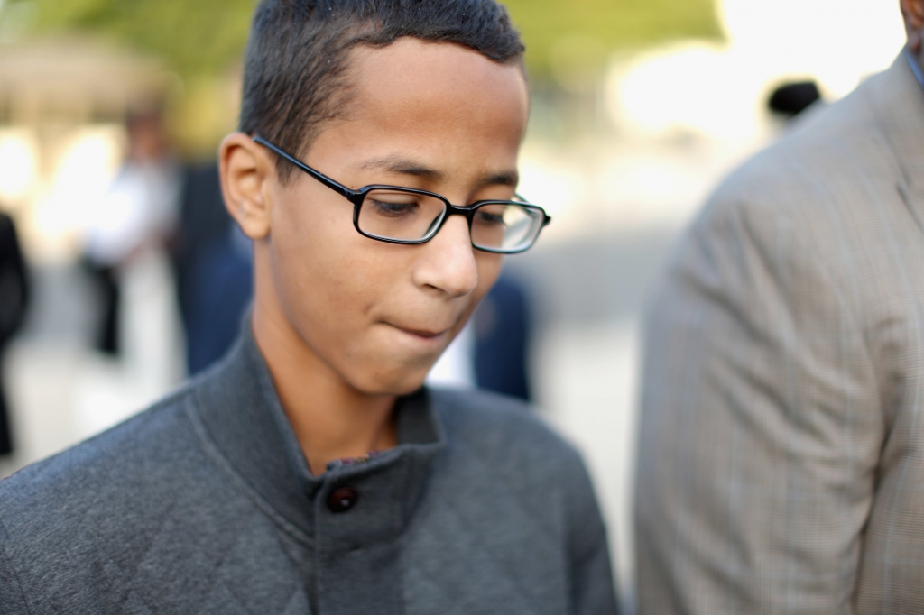 WASHINGTON DC- OCTOBER 20 Fourteen-year-old Ahmed Mohamed of Irving TX arrives for a news conference outside the U.S. Capitol