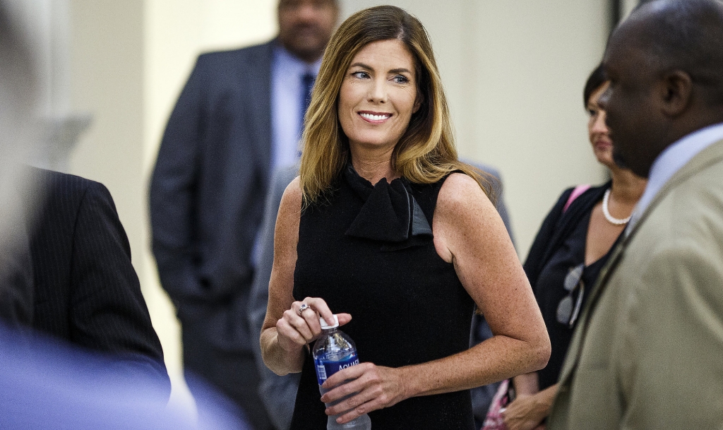 Pennsylvania Attorney General Kathleen Kane takes a morning break during the fifth day of her trial at the Montgomery County Courthouse in Norristown Pa. Jurors could soon start deliberating in the perjury