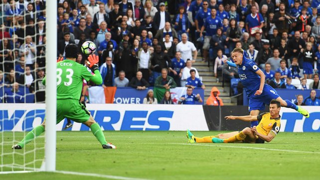 Jamie Vardy spurned a number of chances for Leicester