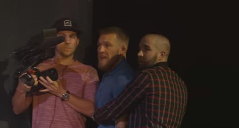 Conor Mc Gregor and Nate Diaz exchanged insults and threw objects at each other at a press conference that went nasty