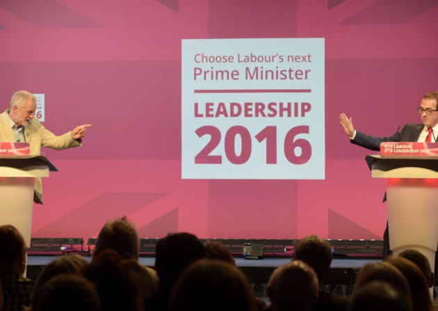 Jeremy Corbyn and Owen Smith during the first Labour Leadership debate at the All Nations Centre Cardiff. Labour is failing to provide