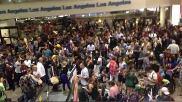 LAX crowd