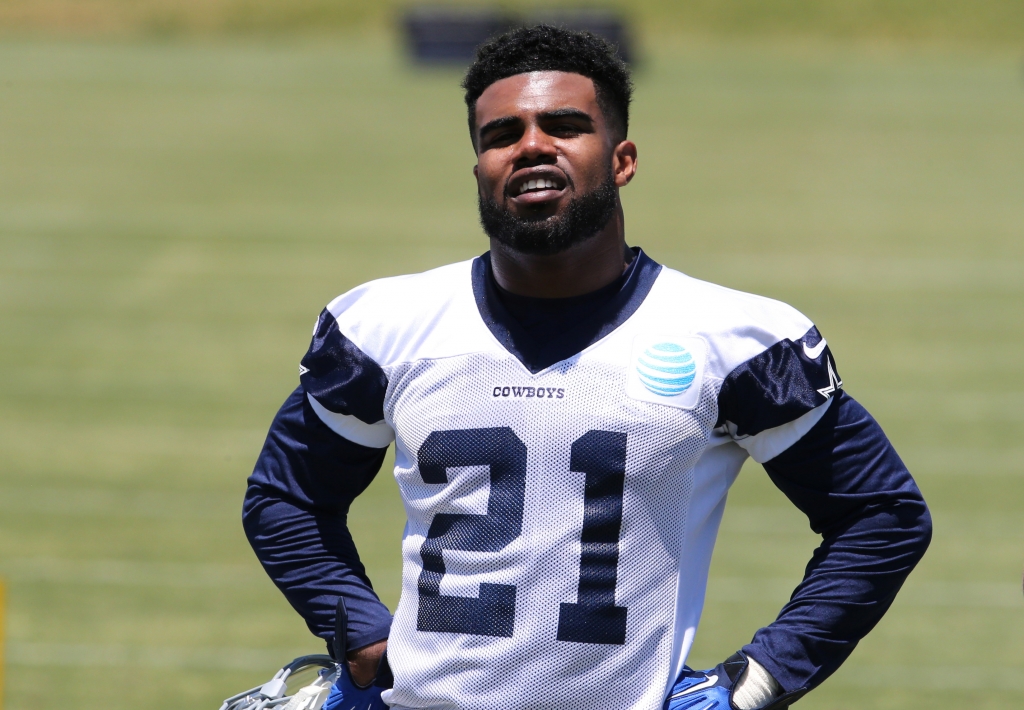 Irving TX USA Dallas Cowboys number one draft pick Ezekiel Elliott during rookie minicamp at Dallas Cowboys headquarters at Valley Ranch. Mandatory Credit Matthew Emmons-USA TODAY Sports