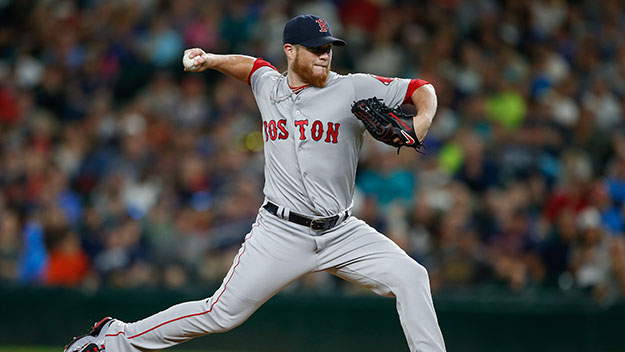 Craig Kimbrel pitches against the Seattle Mariners in the ninth inning at Safeco Field