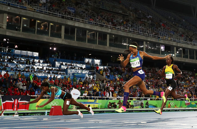 Credit Alexander Hassenstein  Getty Images
Allyson Felix won a silver medal in the women's 400-meter dash on Monday night