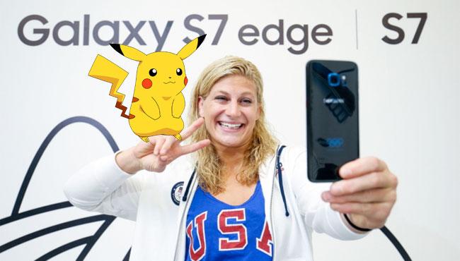 Olympians Can Play Pokemon Go on Galaxy S7 Smartphones Courtesy of Samsung