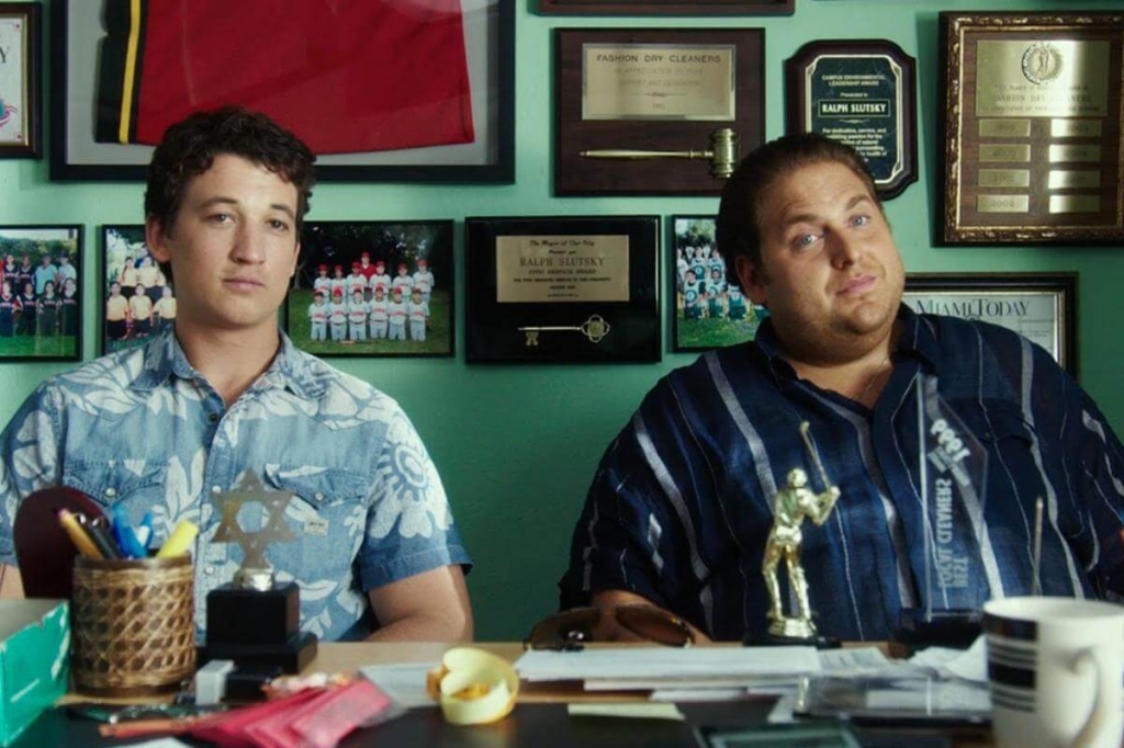 Miles Teller left and Jonah Hill in a scene from'War Dogs