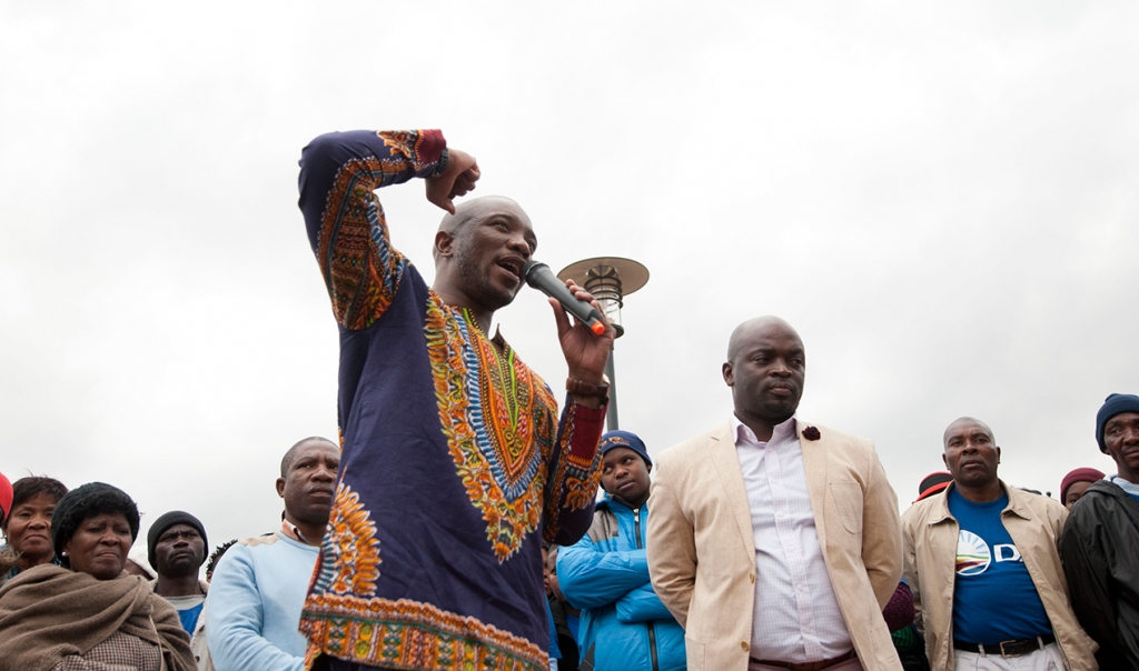 DA leader Mmusi Maimane on the campaign trail