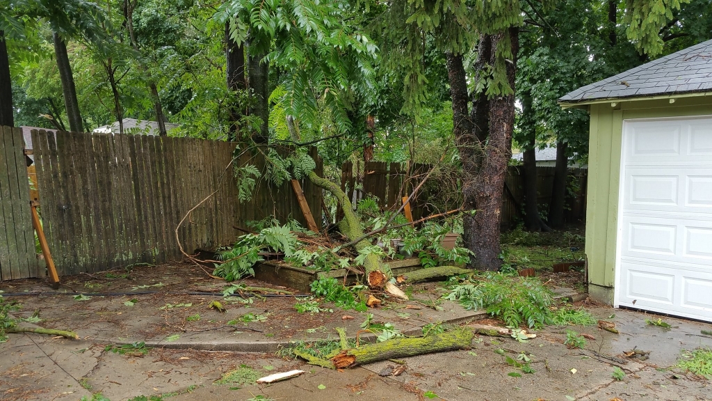 Damage near Garfield Park in Grand Rapids