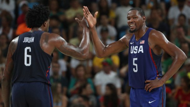 DeAndre Jordan and Kevin Durant