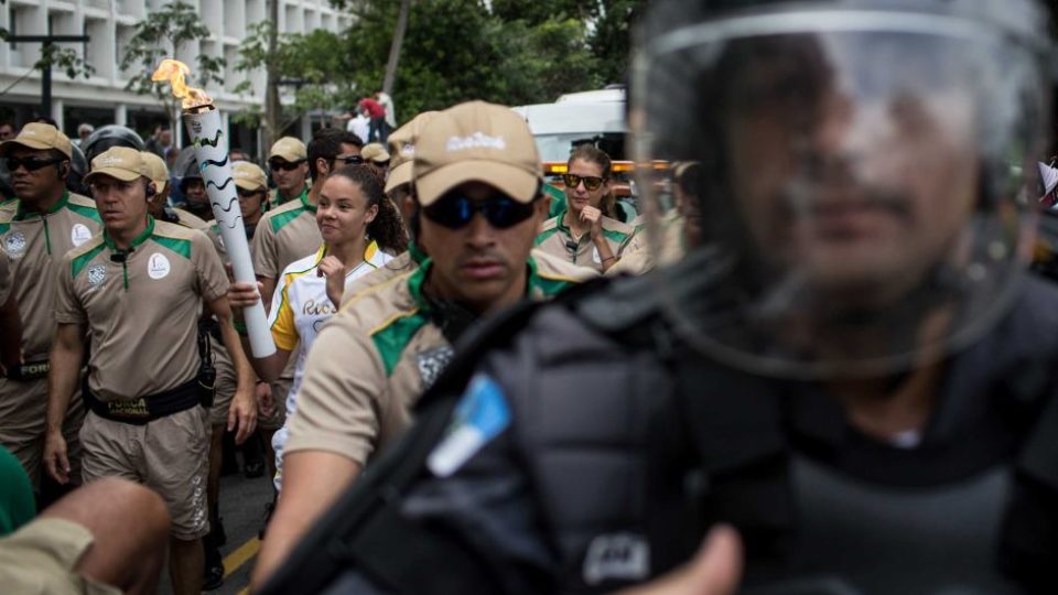 Olympic torch security