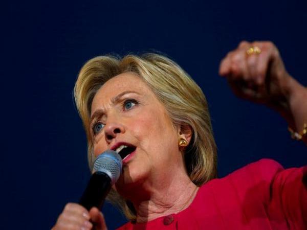 Democratic presidential candidate Hillary Clinton speaks at the Broad Street Market in Harrisburg Pennsylvania