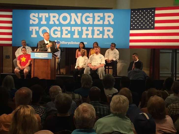 Democratic vice presidential nominee Tim Kaine speaks at Daytona State College on Tuesday Aug. 2 2016