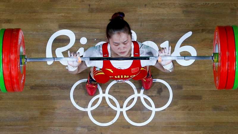 2016 Rio Olympics- Weightlifting- Final- Women's 63kg- Riocentro- Pavilion 2- Rio de Janeiro Brazil- 09/08/2016. Deng Wei of China competes. REUTERS  Yves Herman