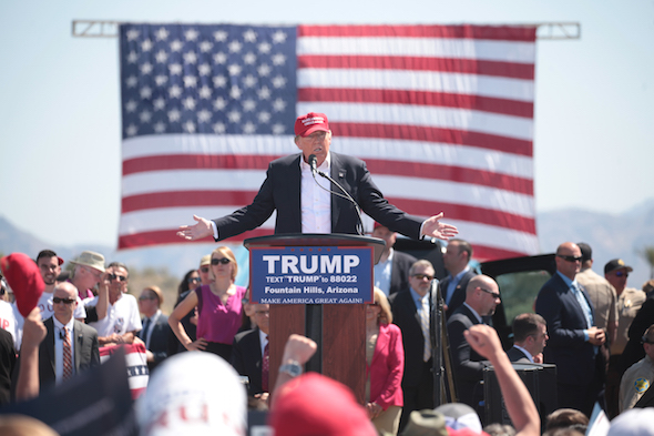 Donald Trump at a rally in Arizona