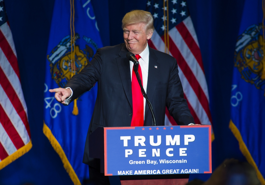 Green Bay Wisconsin. Trump endorsed House Speaker Paul Ryan Sen. John Mc Cain and Sen. Kelly Ayotte during the rally in an effo