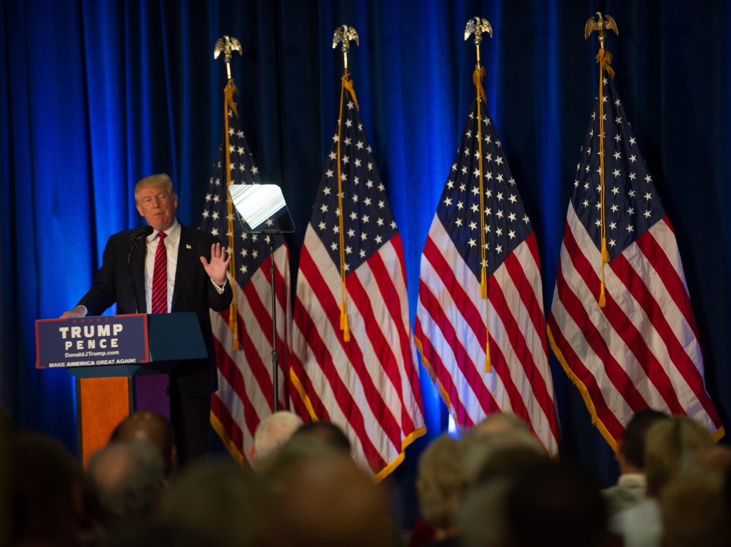 Donald Trump held a campaign event at Youngstown State University in Ohio Monday