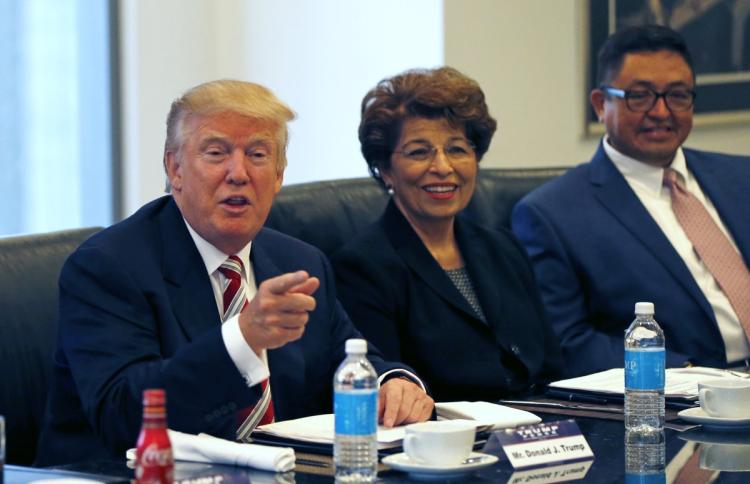 Donald Trump holds a Hispanic advisory roundtable meeting in New York Saturday